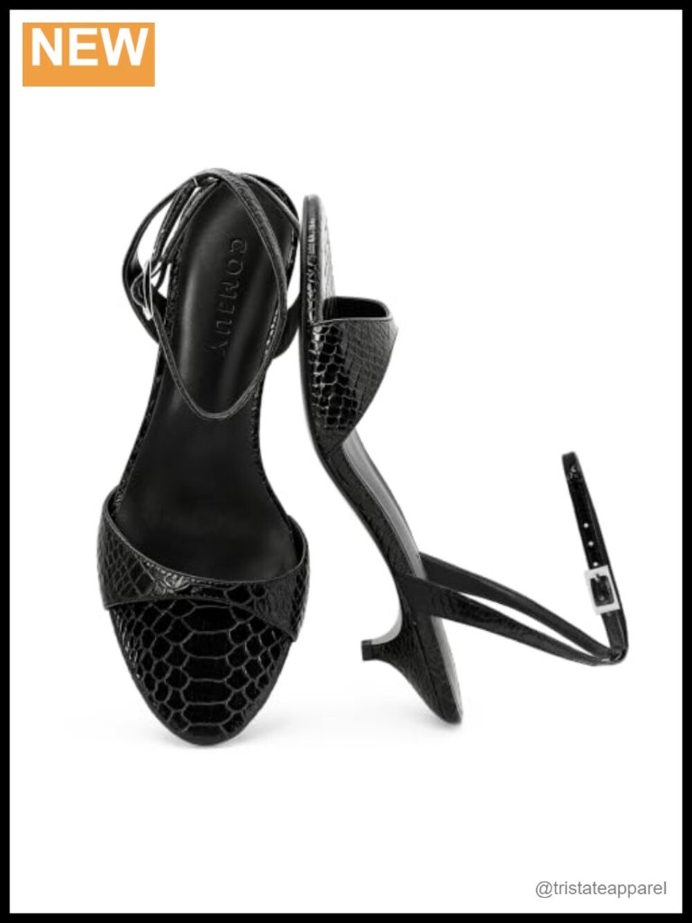 Kitten Heel Open Toe Ankle Strap Sandals Faux Leather Dress Shoes